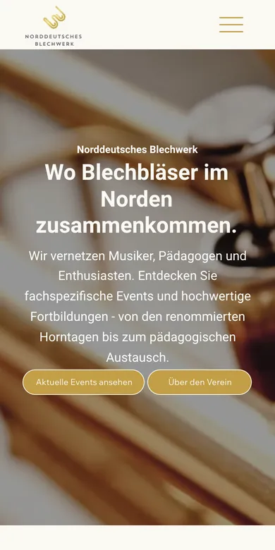Startseite der Website von Norddeutsches Blechwerk auf dem Handy, Screenshot vom 16.10.2026