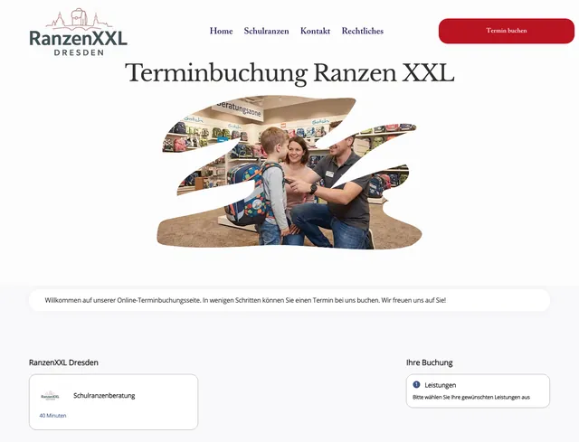 Ausschnitt Ranzen XXL: Terminbuchung für die Schulranzenberatung im Laden