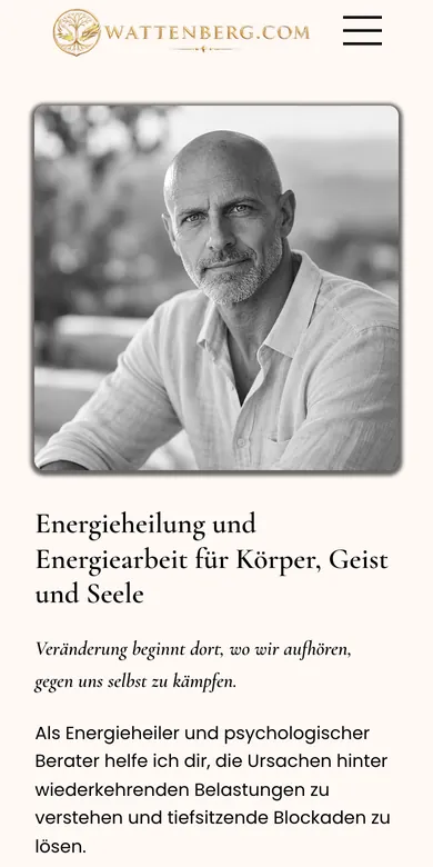 Startseite der Website von Wattenberg auf dem Handy, Screenshot vom 17.10.2026