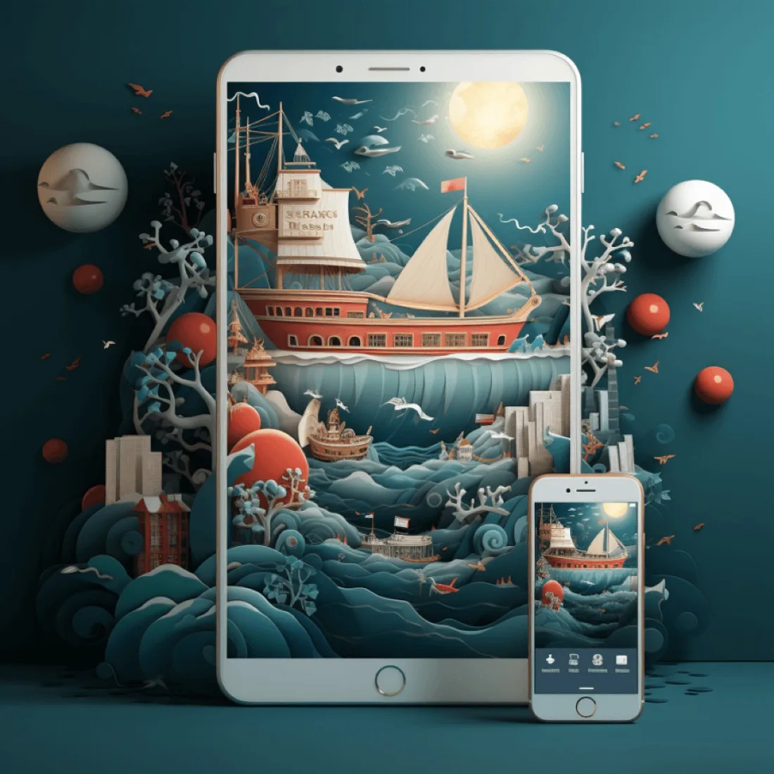 Maritime Social-Media-Darstellung auf dem Smartphone